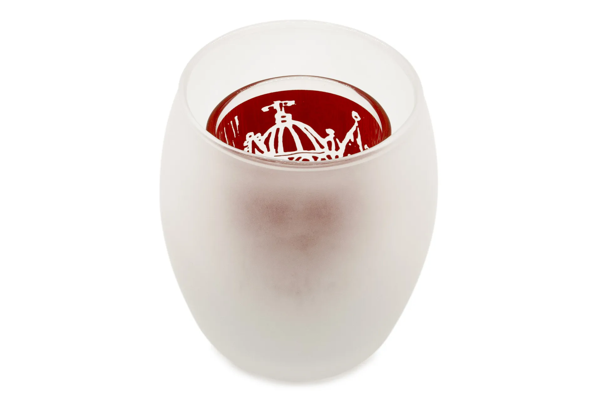 Ovales Windlicht aus Glas mit milchig-mattweißem Außendekor und rotem Innenteil (2-teilig) – mit Aachener Motivdesign, ideal für stimmungsvolle Lichtakzente Ovales Windlicht aus Glas mit milchig-mattweißem Außendekor und rotem Innenteil (2-teilig) – mit Aachener Motivdesign, ideal für stimmungsvolle Lichtakzente