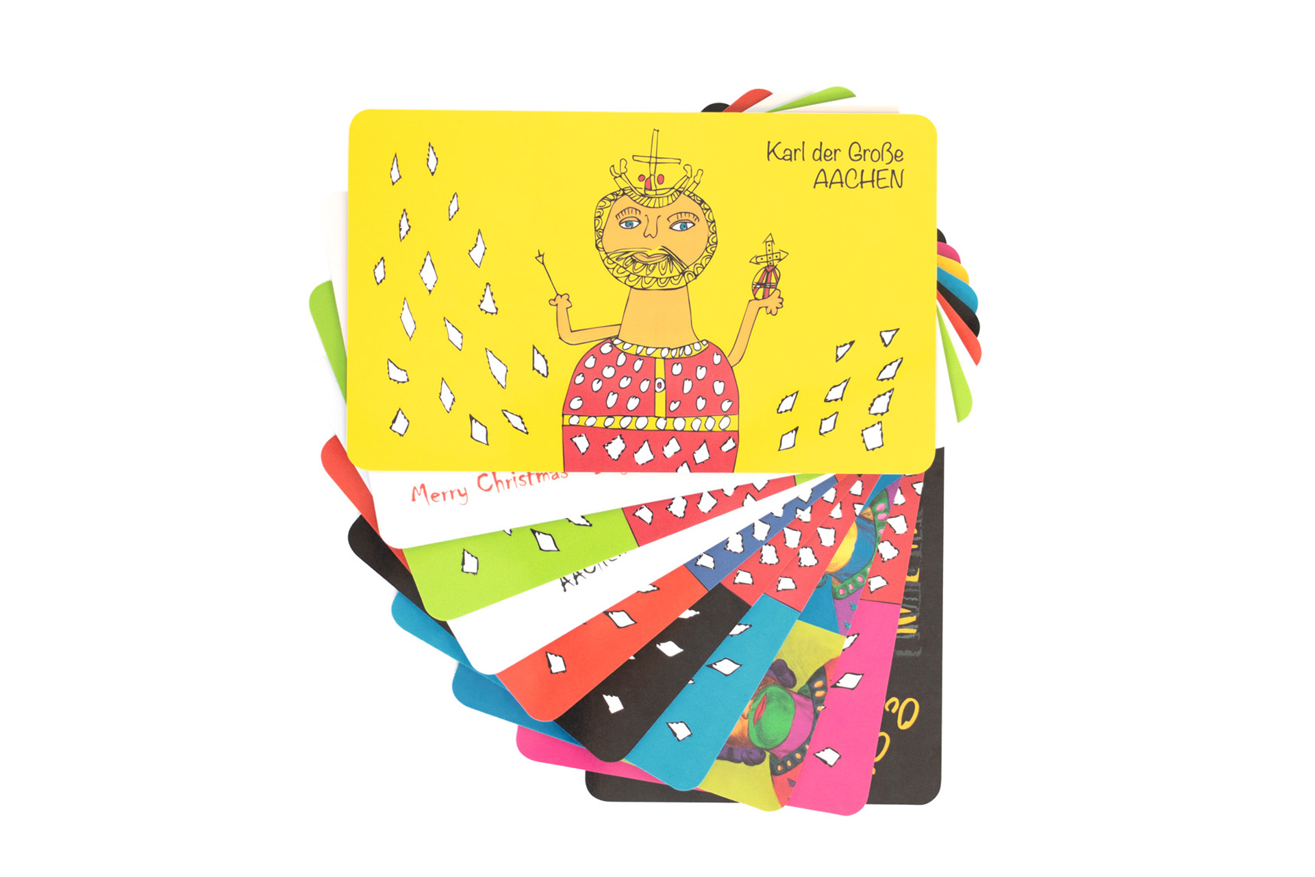 Glänzendes Frühstücksbrett  in bunt und Karl‑der‑Große-Motiv auf Melamin‑Schichtstoffplatte Glänzendes Frühstücksbrett  in bunt und Karl‑der‑Große-Motiv auf Melamin‑Schichtstoffplatte