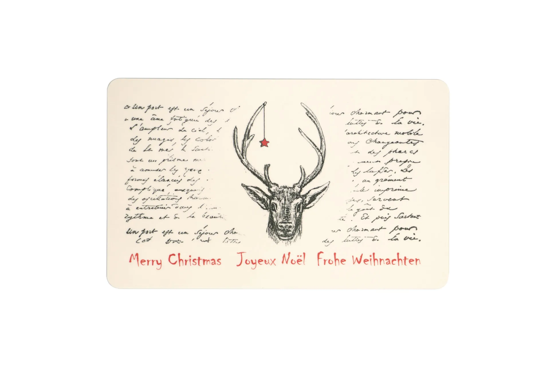 Glänzendes Frühstücksbrett  in weiß und Weihnachtliches Hirsch Motiv auf Melamin‑Schichtstoffplatte Glänzendes Frühstücksbrett  in weiß und Weihnachtliches Hirsch Motiv auf Melamin‑Schichtstoffplatte
