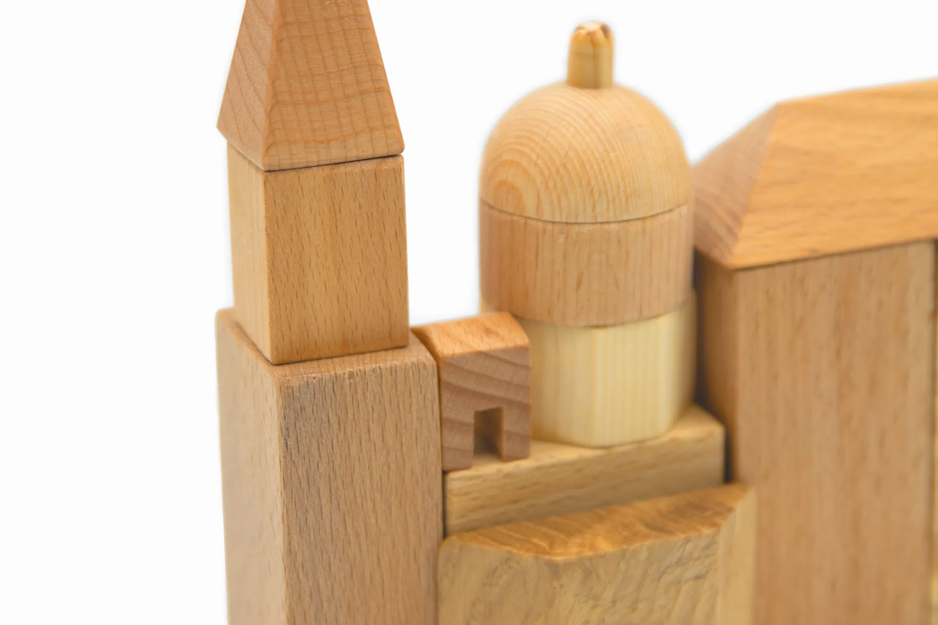 Holzspielzeug‑Set – Klaubötze mit Bauklötzen zum Zusammensetzen des Aachener Doms oder andere kreative Formen, inklusive Holzbox mit Einschiebedeckel, aus den Lebenshilfe Aachen Werkstätten, Made in Germany